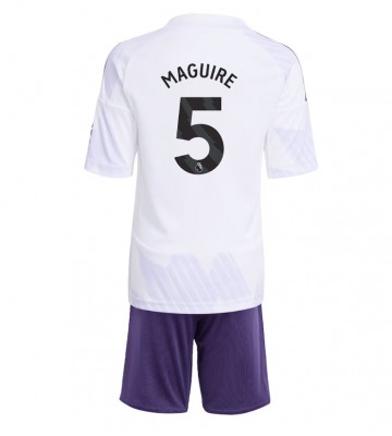 Manchester United Harry Maguire #5 Replik Auswärtstrikot Kinder 2025-26 Kurzarm (+ Kurze Hosen)